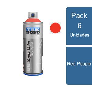 Pack 6 Pinturas Aerosol Spray Expression Red Pepper Tekbond